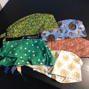Set of 5 hand made Chef Hats Scrub Hats